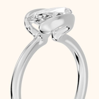 Mathilde East-West Half Bezel Marquise Diamond Engagement Ring in Platinum - slant-view.webp