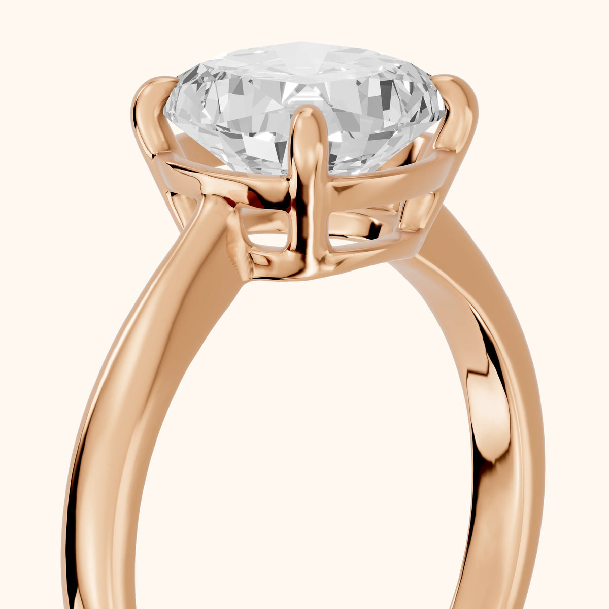Miriam Basket Solitaire Cushion Diamond Engagement Ring in Rose Gold - slant-view.webp