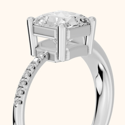 Rosie Solitaire Basket Radiant Diamond Engagement Ring in White Gold - slant-view.webp