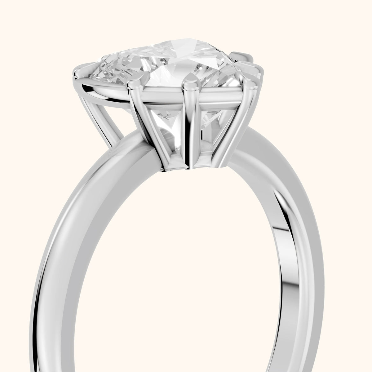 Montauk Crown Solitaire Heart Diamond Engagement Ring in Silver - slant-view.webp