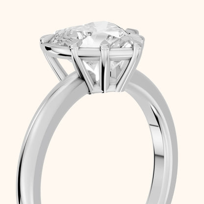 Montauk Crown Solitaire Heart Diamond Engagement Ring in Silver - slant-view.webp