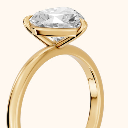 Lyla Petite Solitaire Heart Diamond Engagement Ring in Yellow Gold - slant-view.webp