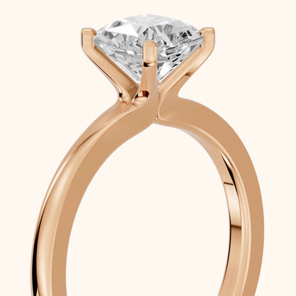 Matilda Cathedral Solitaire Asscher Diamond Engagement Ring in Rose Gold - slant-view.webp