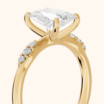 Sheila Pavé Radiant Diamond Engagement Ring in Yellow Gold - slant-view.webp