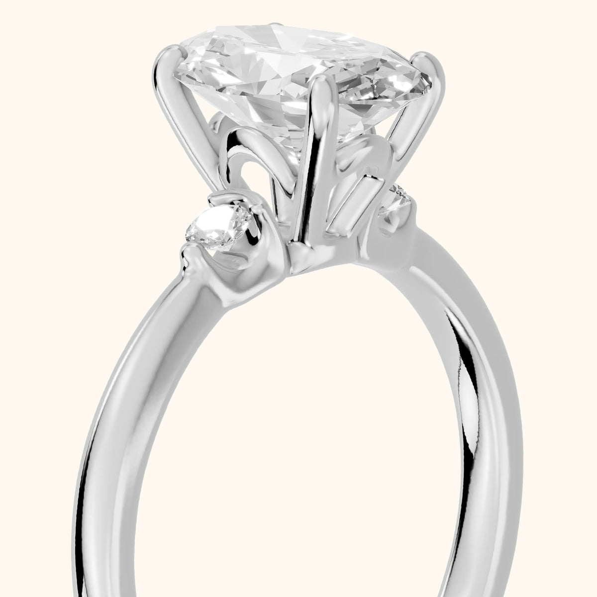 Teodora Floating Three-Stone Oval Diamond Engagement Ring in White Gold - slant-view.webp