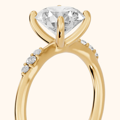 Sheila Pavé Round Diamond Engagement Ring in Yellow Gold - slant-view.webp