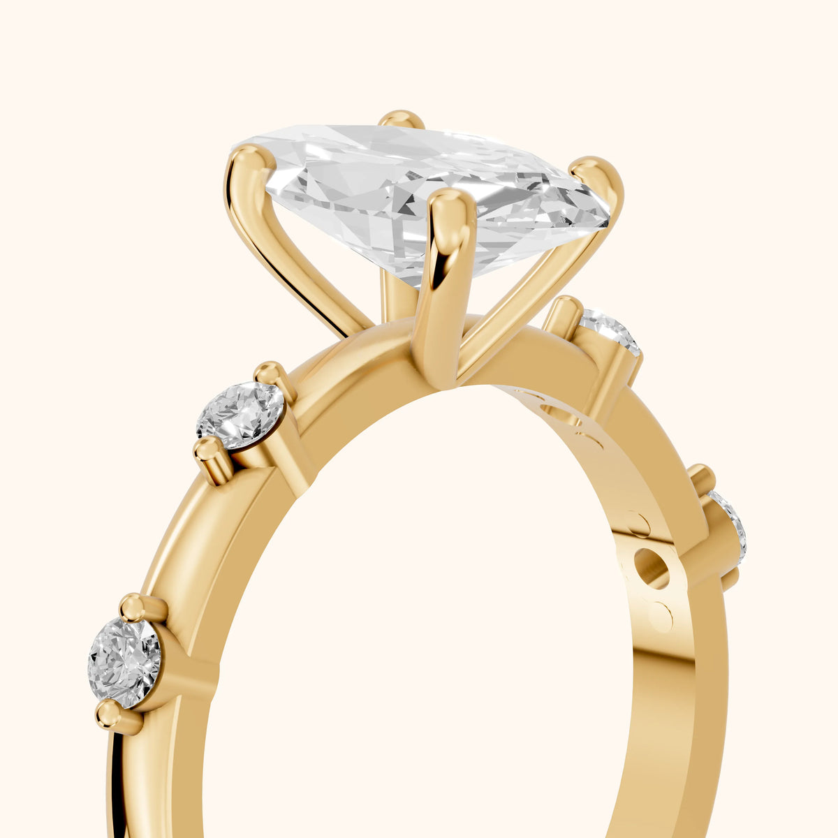 Elena Radiance Solitaire Marquise Diamond Engagement Ring in Yellow Gold - slant-view.webp