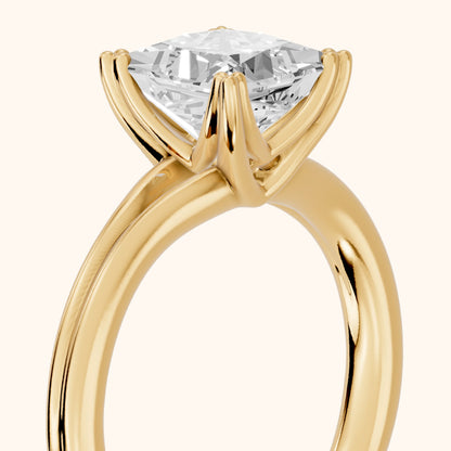 Neve Solitaire Split Shank Princess Diamond Engagement Ring in Yellow Gold - slant-view.webp