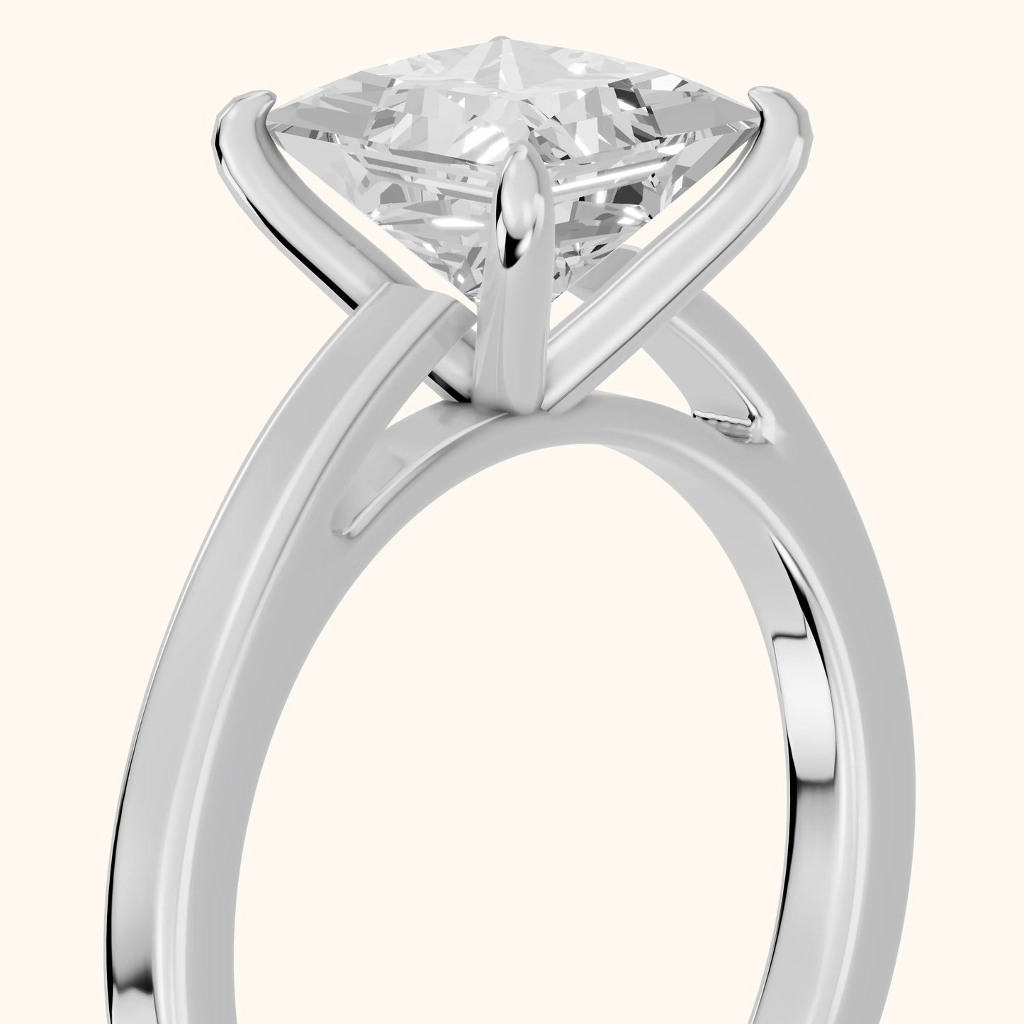 Kaia Solitaire Princess Diamond Ring in Silver - slant-view.webp