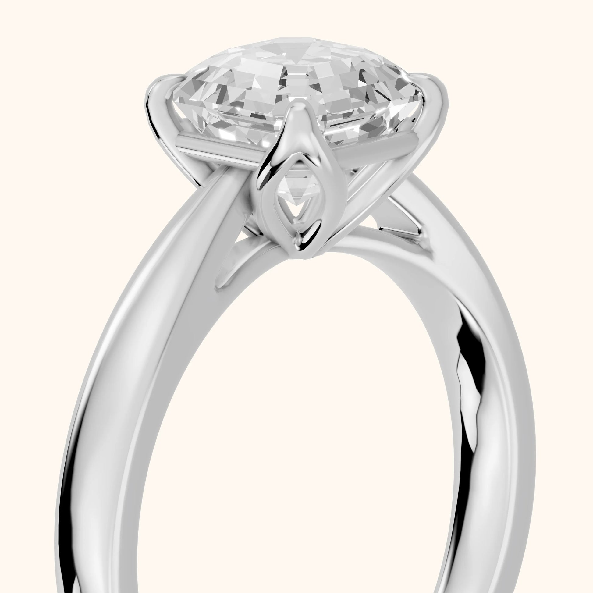 Lucia Solitaire Six-Prong Asscher Diamond Engagement Ring in Platinum - slant-view.webp