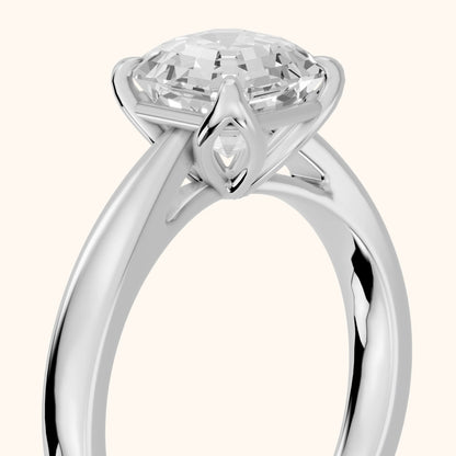 Lucia Solitaire Six-Prong Asscher Diamond Engagement Ring in Platinum - slant-view.webp