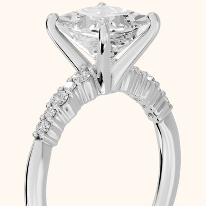 Deirdre Graduated Pavé Princess Diamond Engagement Ring in Silver - slant-view.webp