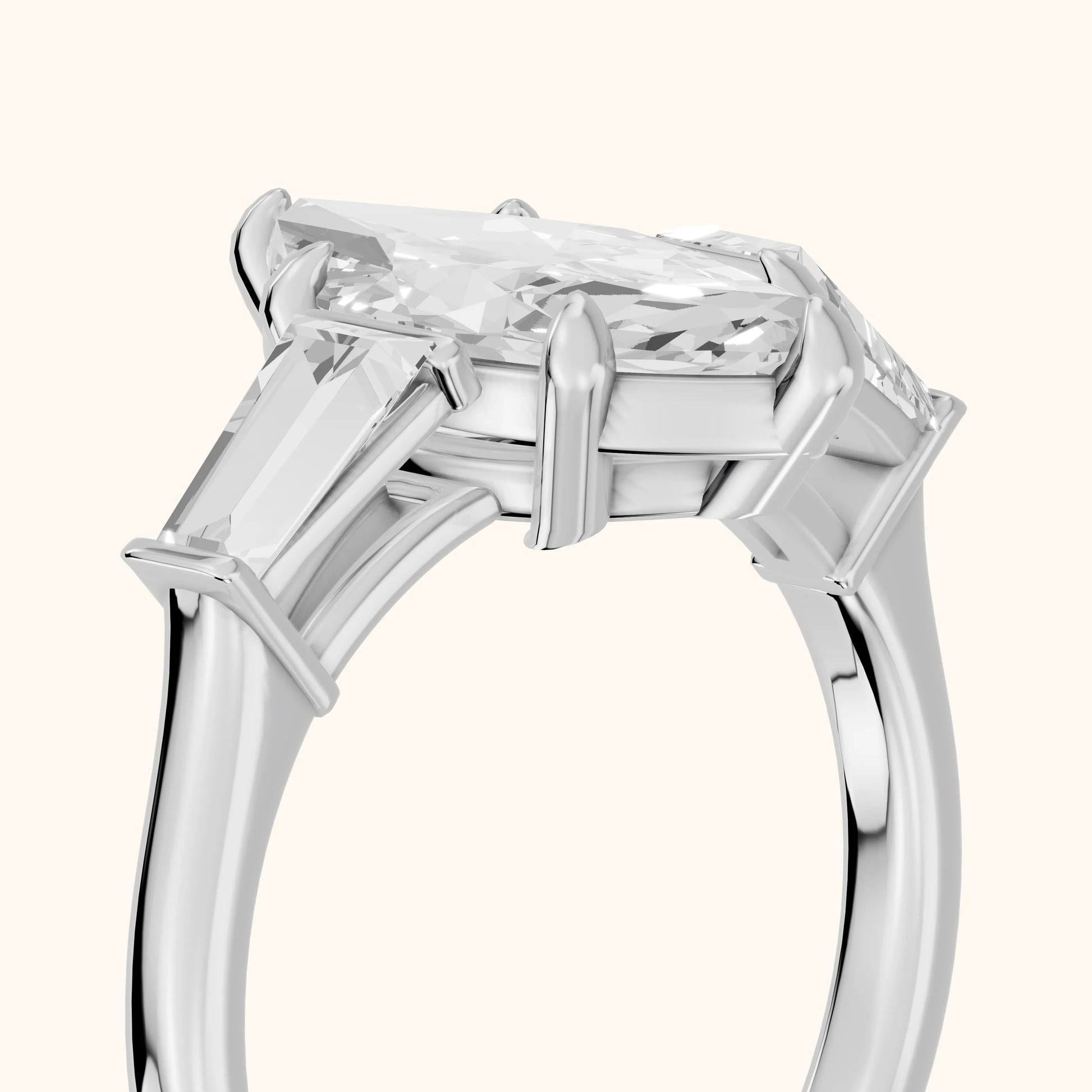 Layla Tapered Baguette Marquise Diamond Ring in White Gold - slant-view.webp