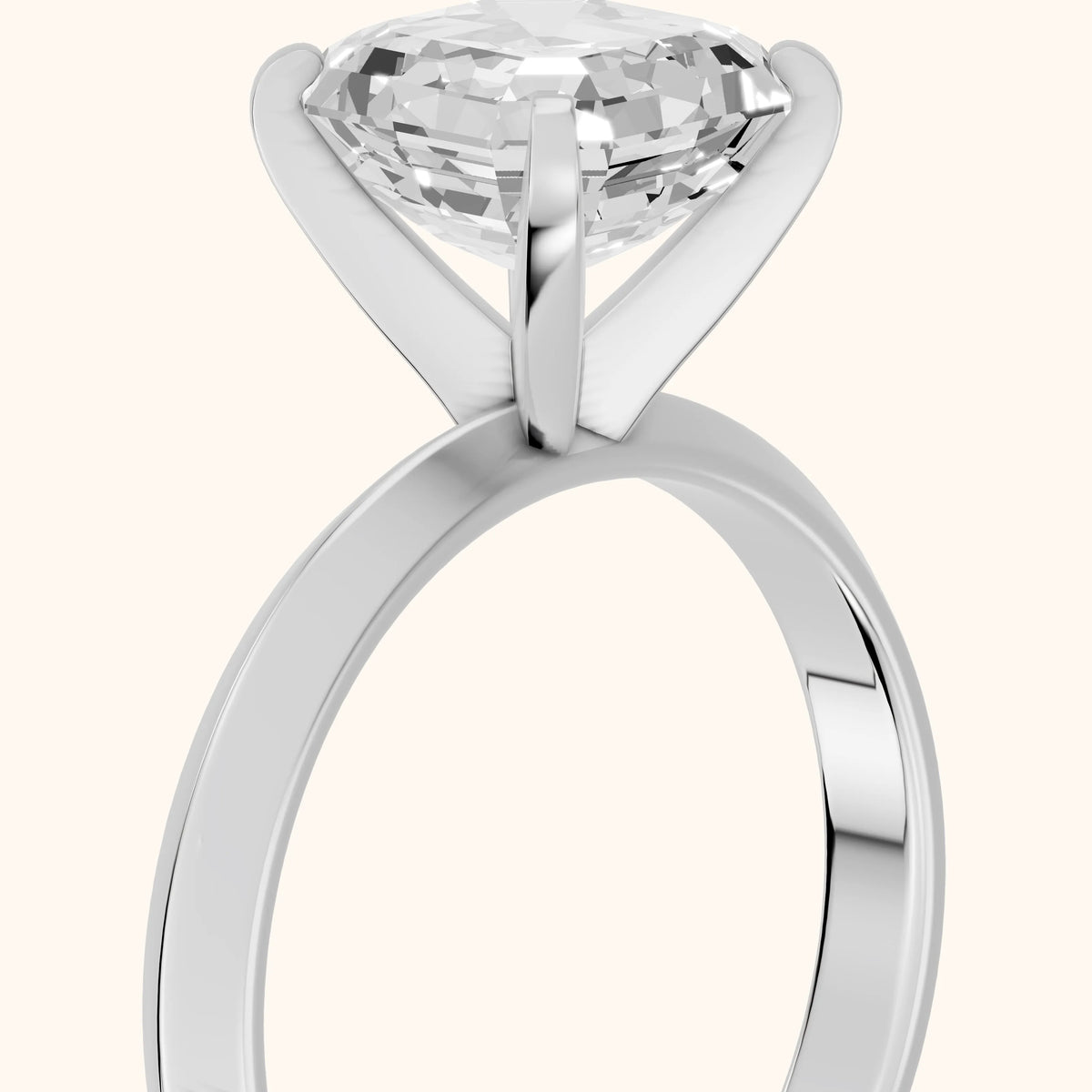 June Solitaire Knife Edge Asscher Diamond Engagement Ring in Platinum - slant-view.webp