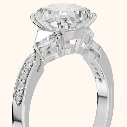 Catalina Trillion Three-Stone Cushion Diamond Engagement Ring in Platinum - slant-view.webp