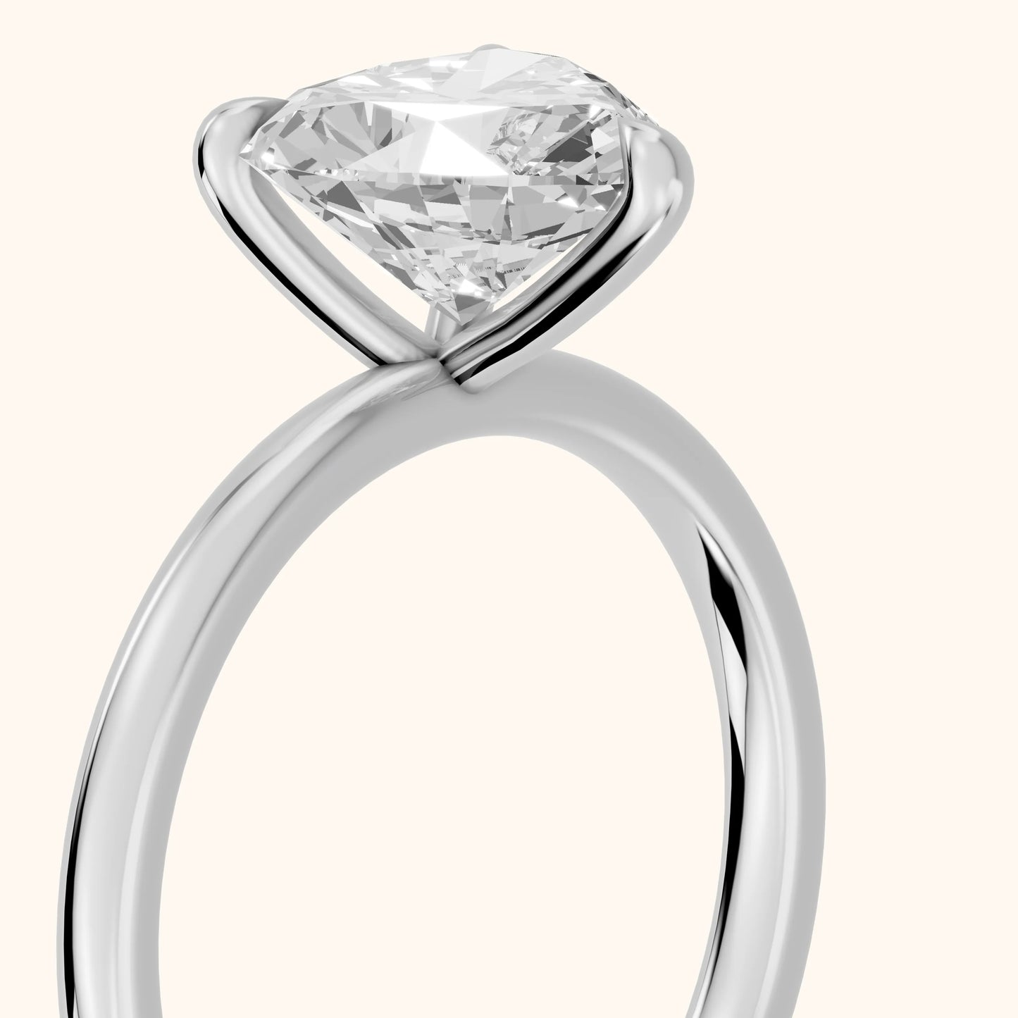 Nella Petite Solitaire Heart Diamond Engagement Ring in Platinum - slant-view.webp