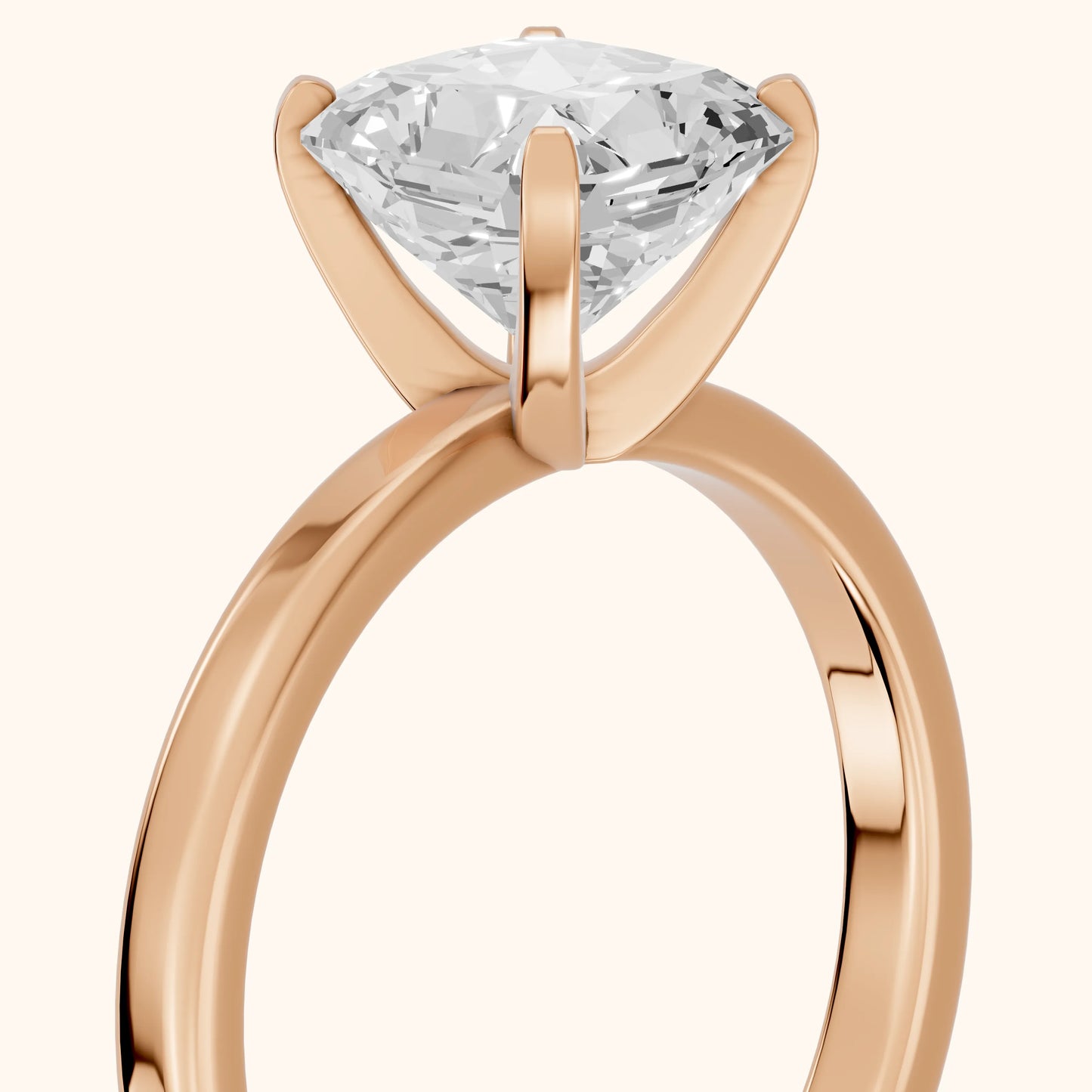 Liana Solitaire Claw Prong Radiant Diamond Engagement Ring in Rose Gold - slant-view.webp