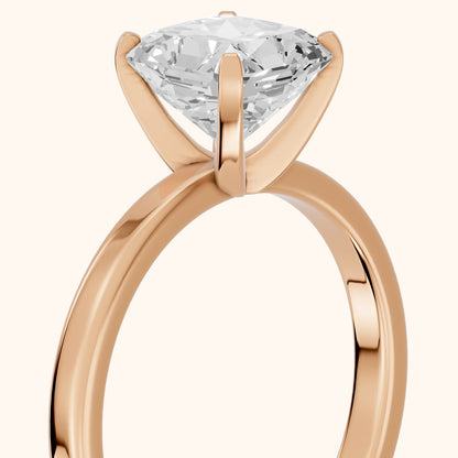 Liana Solitaire Claw Prong Radiant Diamond Engagement Ring in Rose Gold - slant-view.webp
