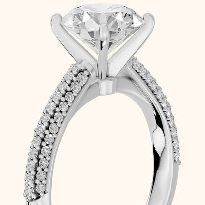 Kaitlin Micropavé Dome Round Diamond Engagement Ring in Silver - slant-view.webp