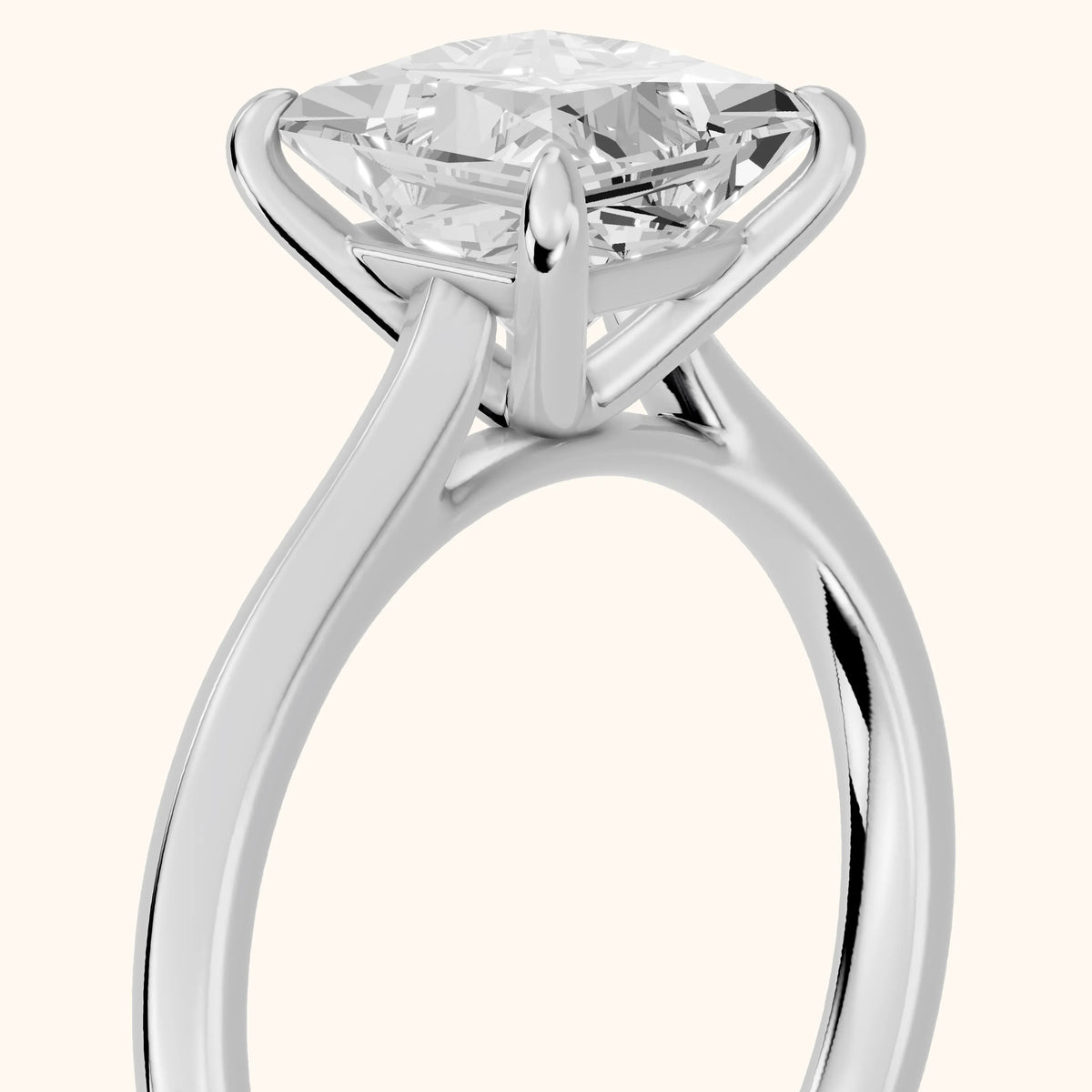 Novella East-West Solitaire Princess Diamond Engagement Ring in White Gold - slant-view.webp