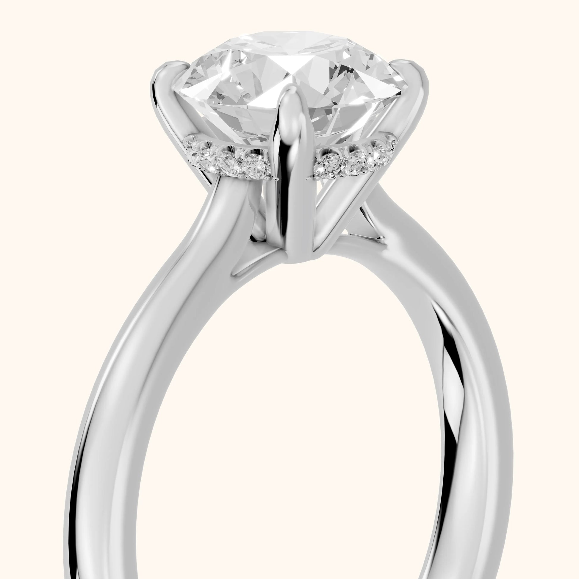 Mena Hidden Halo Round Diamond Engagement Ring in Platinum - slant-view.webp