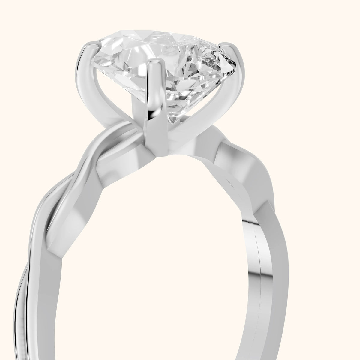 Iris Twist Pear Diamond Engagement Ring in Platinum - slant-view.webp