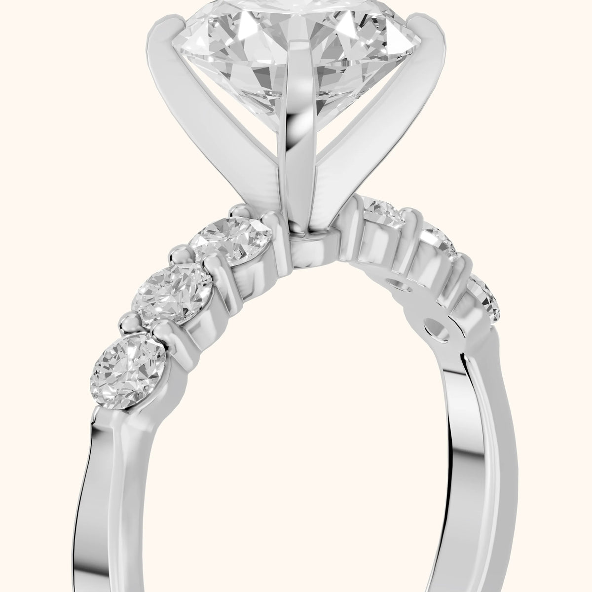 Lise Graduated Seven-Stone Round Diamond Engagement Ring in Platinum - slant-view.webp