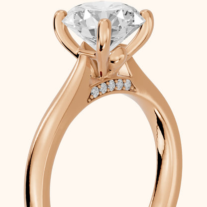 Sofia Cathedral Round Diamond Engagement Ring in Rose Gold - slant-view.webp