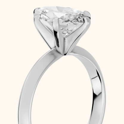 Hailey Solitaire Knife Edge Oval Diamond Engagement Ring in Platinum - slant-view.webp