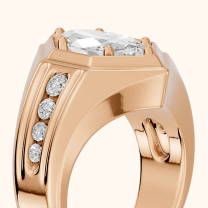 Cody Statement Channel Set Marquise Diamond Engagement Ring in Rose Gold - slant-view.webp