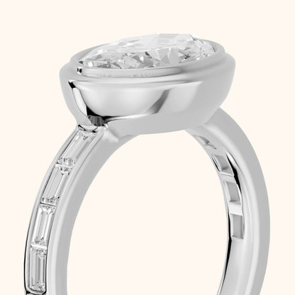 Darcy Bezel Channel Set Oval Diamond Engagement Ring in Platinum - slant-view.webp