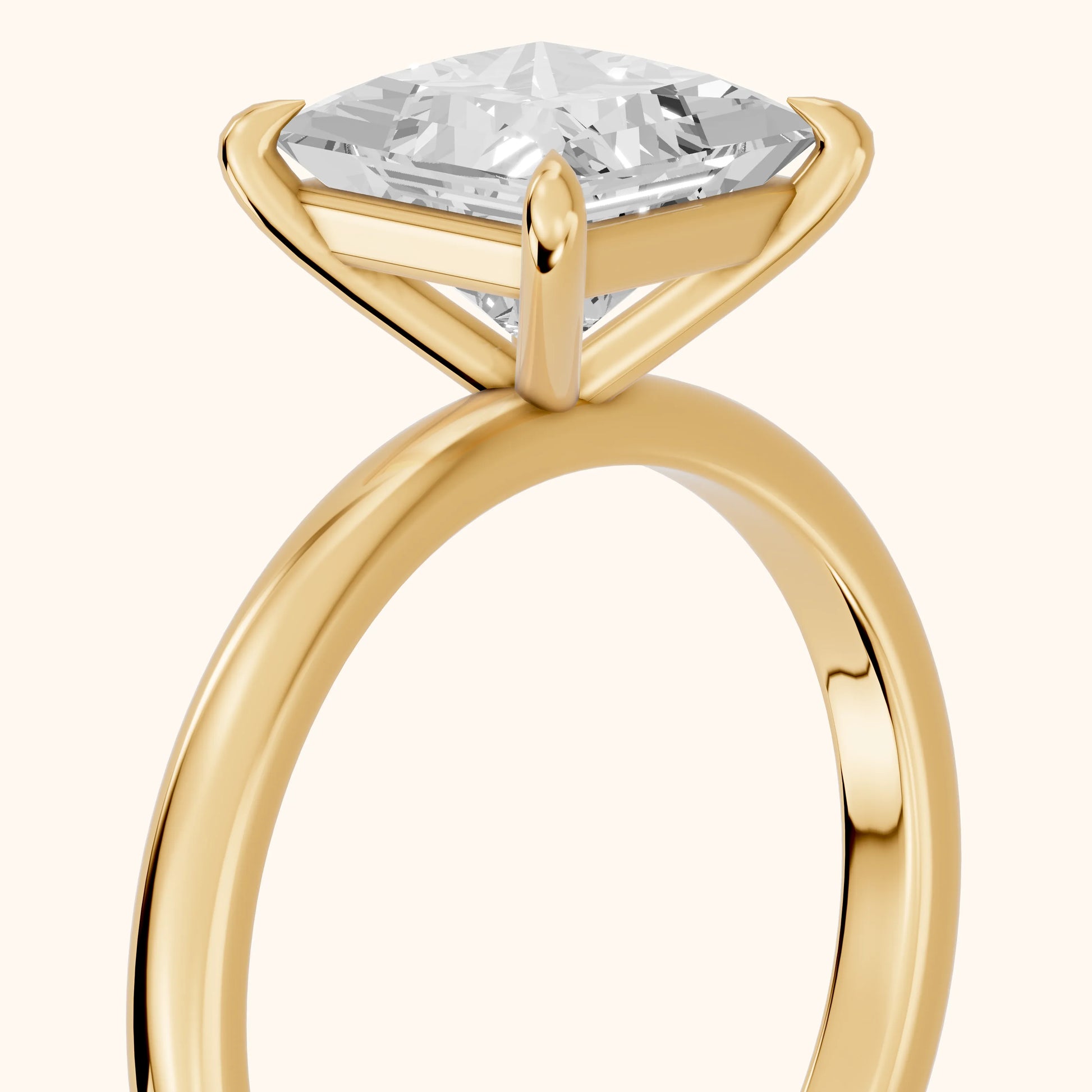Lyla Petite Solitaire Princess Diamond Engagement Ring in Yellow Gold - slant-view.webp