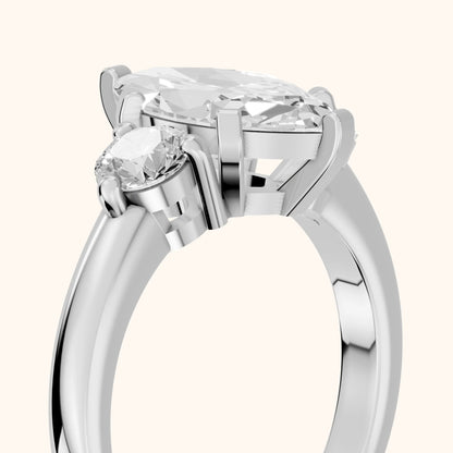 Freesia Three-Stone Marquise Diamond Engagement Ring in White Gold - slant-view.webp