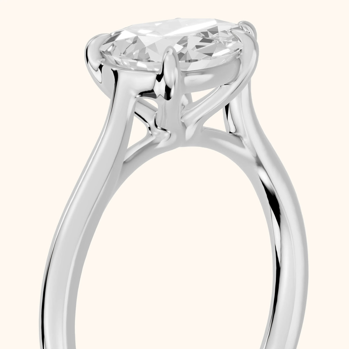 Ally East-West Solitaire Pear Diamond Engagement Ring in Platinum - slant-view.webp