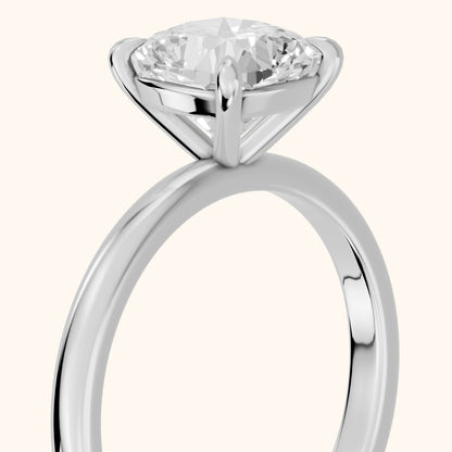 Lyla Petite Solitaire Cushion Diamond Engagement Ring in Silver - slant-view.webp