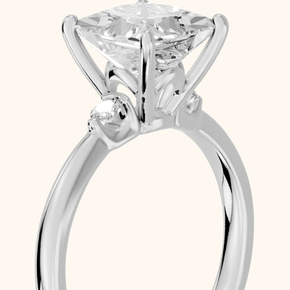 Teodora Floating Three-Stone Princess Diamond Engagement Ring in Platinum - slant-view.webp