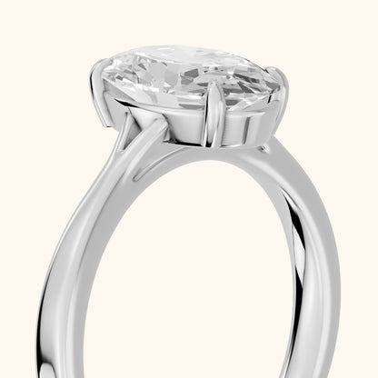 Anais Trellis Solitaire Oval Diamond Engagement Ring in White Gold - slant-view.webp