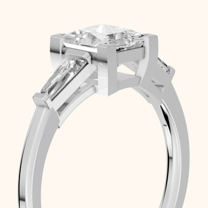 Winnie Three-Stone Princess Diamond Engagement Ring in Platinum - slant-view.webp