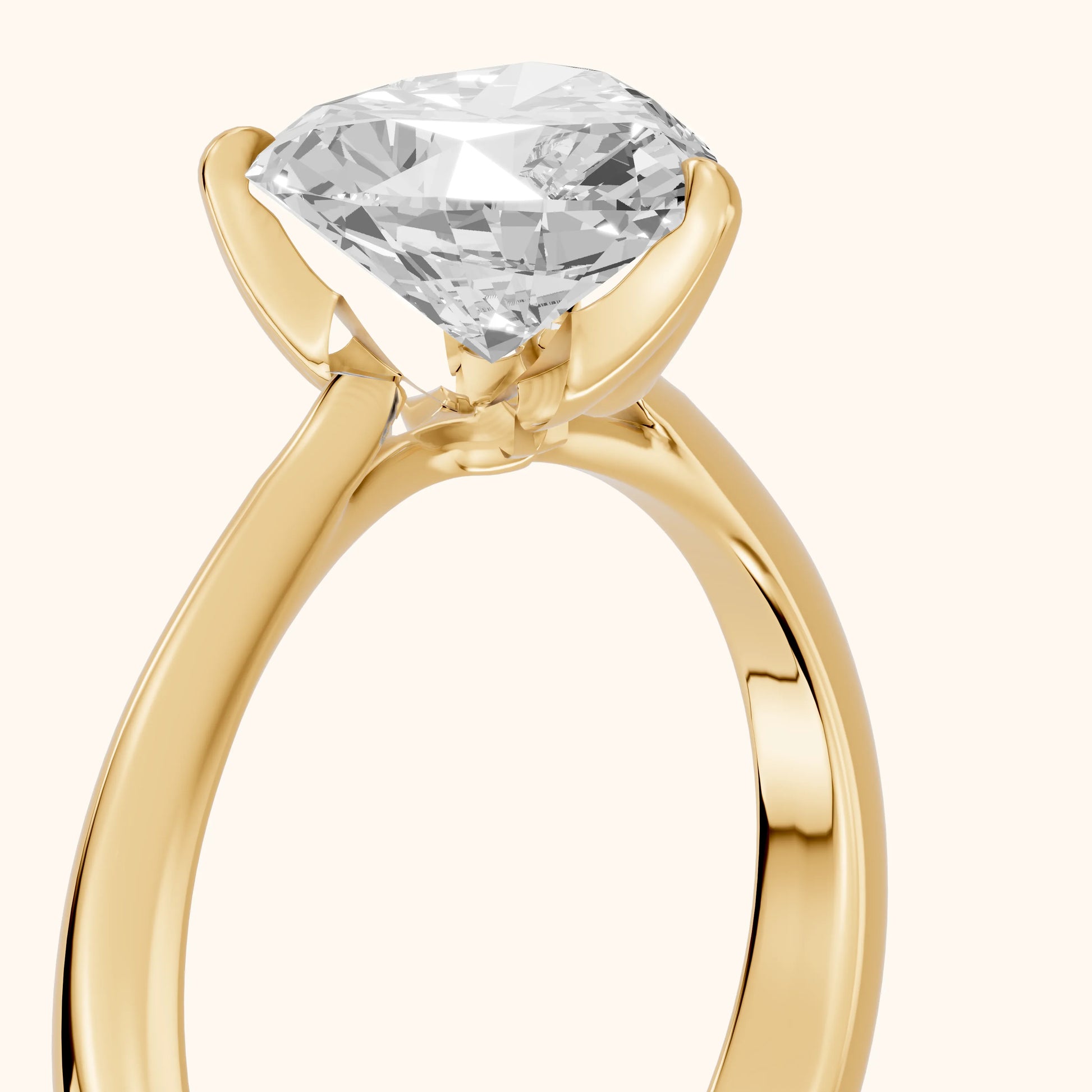 Evie Solitaire Six-Prong Heart Diamond Engagement Ring in Yellow Gold - slant-view.webp