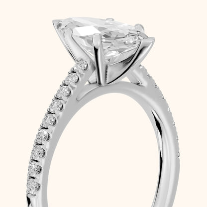 Ailsa Micropavé Marquise Diamond Engagement Ring in Silver - slant-view.webp