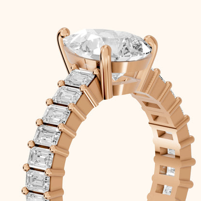 Mallory Shared Prong Pear Diamond Engagement Ring in Rose Gold - slant-view.webp