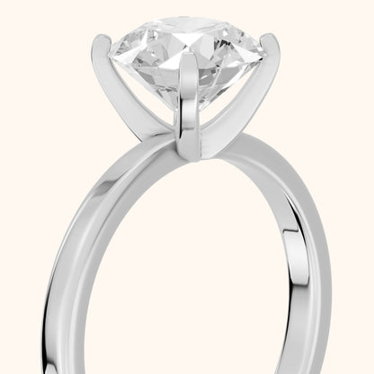 Liana Solitaire Claw Prong Round Diamond Engagement Ring in White Gold - slant-view.webp