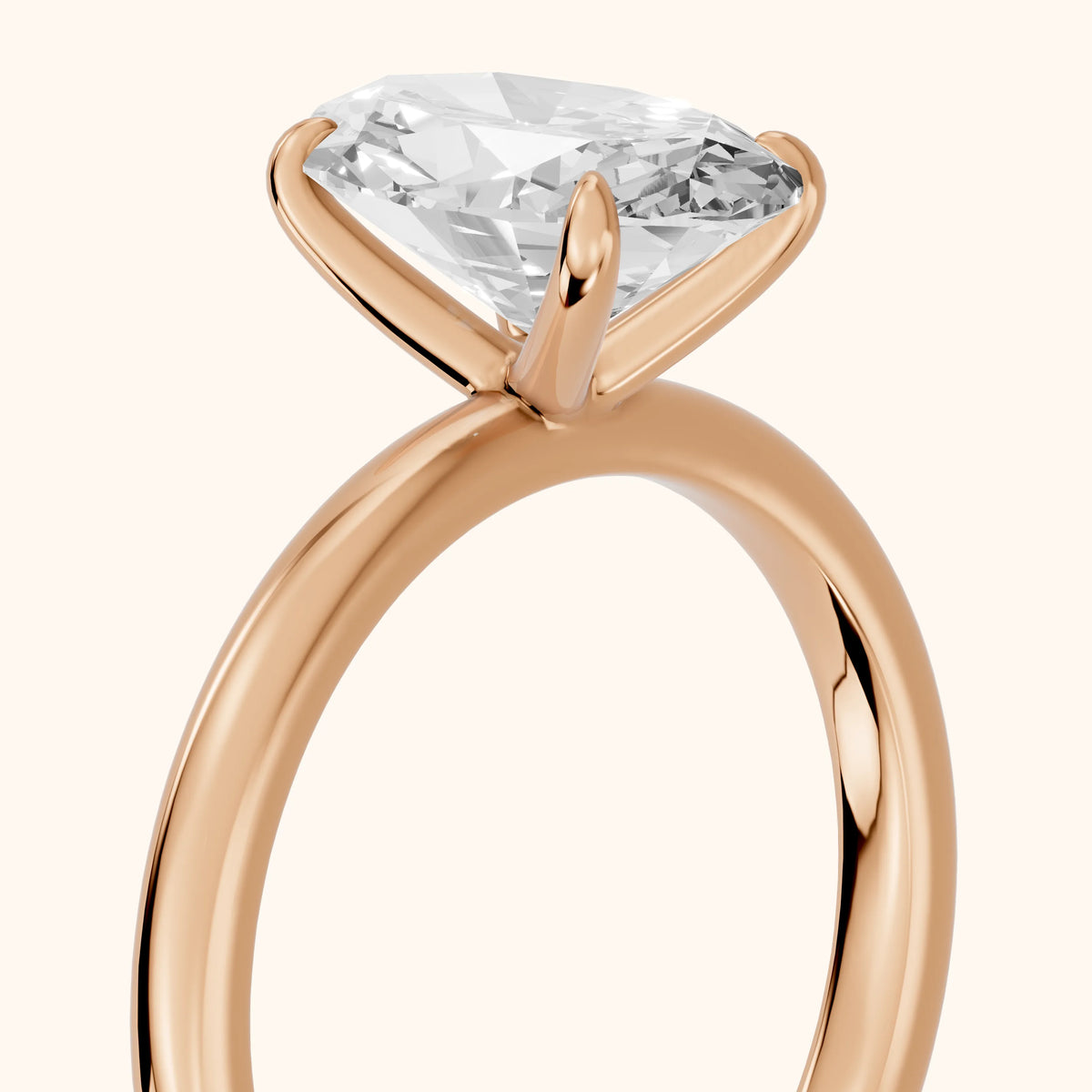Susan Solitaire Oval Diamond Engagement Ring in Rose Gold - slant-view.webp