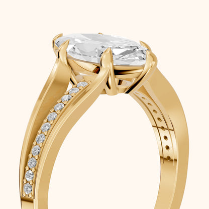 Lucinda Split Shank Marquise Diamond Engagement Ring in Yellow Gold - slant-view.webp