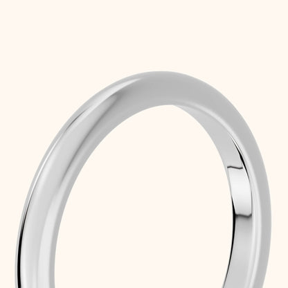Justine Classic Low Dome Wedding Band in Platinum - slant-view