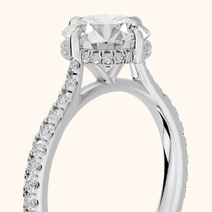 Ainsley Hidden Halo Pavé Round Diamond Engagement Ring in Platinum - slant-view.webp