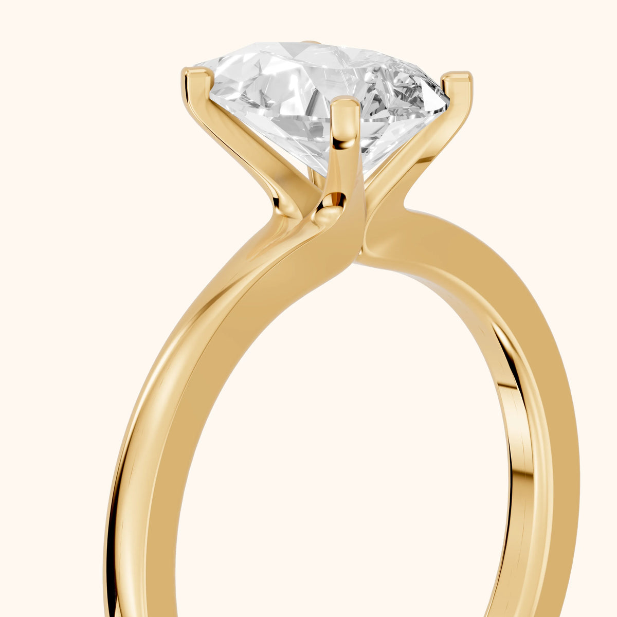 Matilda Cathedral Solitaire Pear Diamond Engagement Ring in Yellow Gold - slant-view.webp