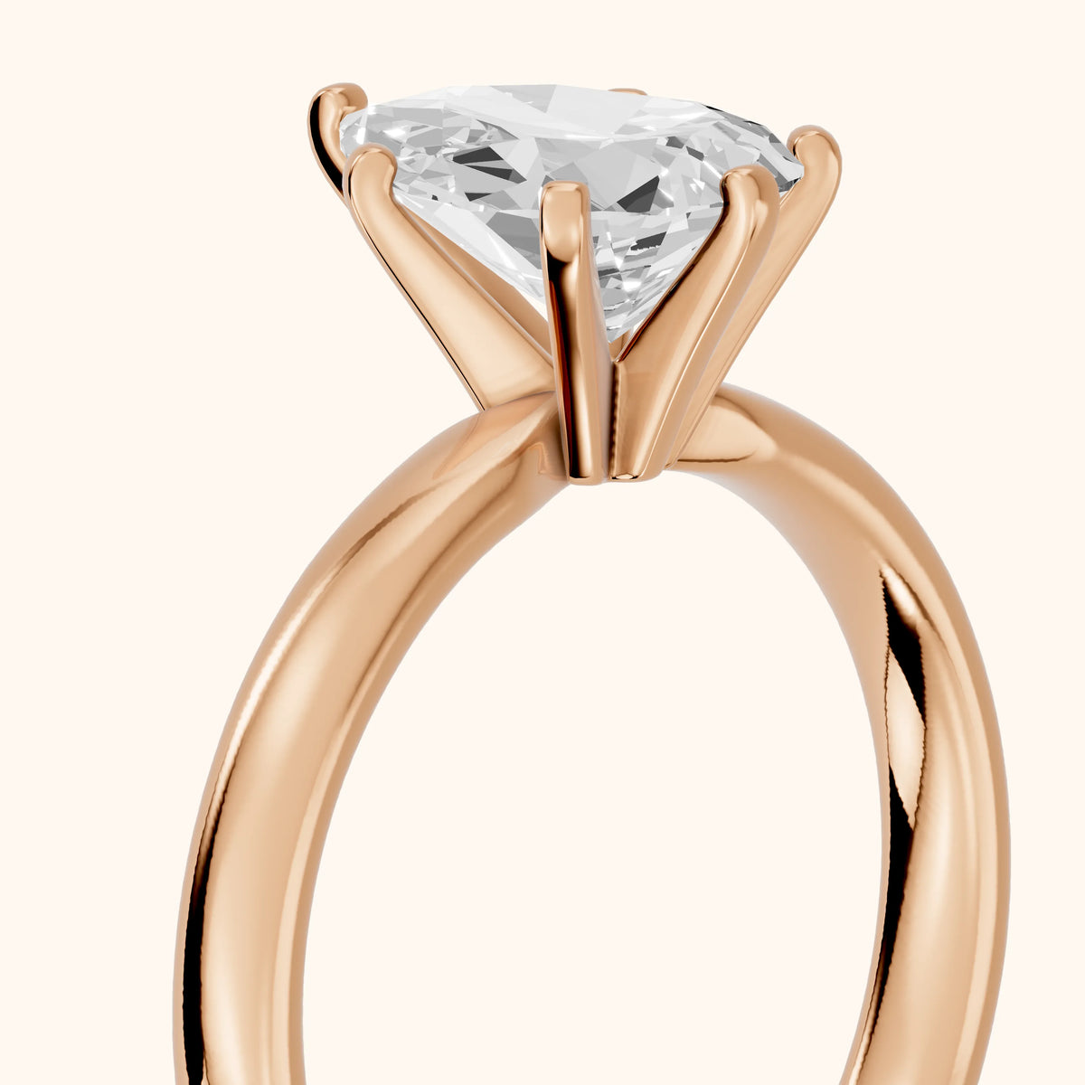 Elspeth Solitaire Pear Diamond Engagement Ring in Rose Gold - slant-view.webp