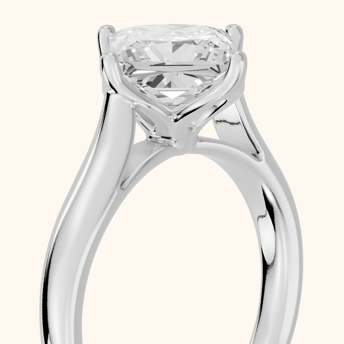 Edwina Crossover Solitaire Princess Diamond Engagement Ring in White Gold - slant-view.webp