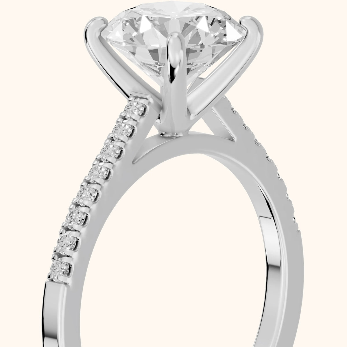 Meg Pavé Round Diamond Engagement Ring in Platinum - slant-view.webp
